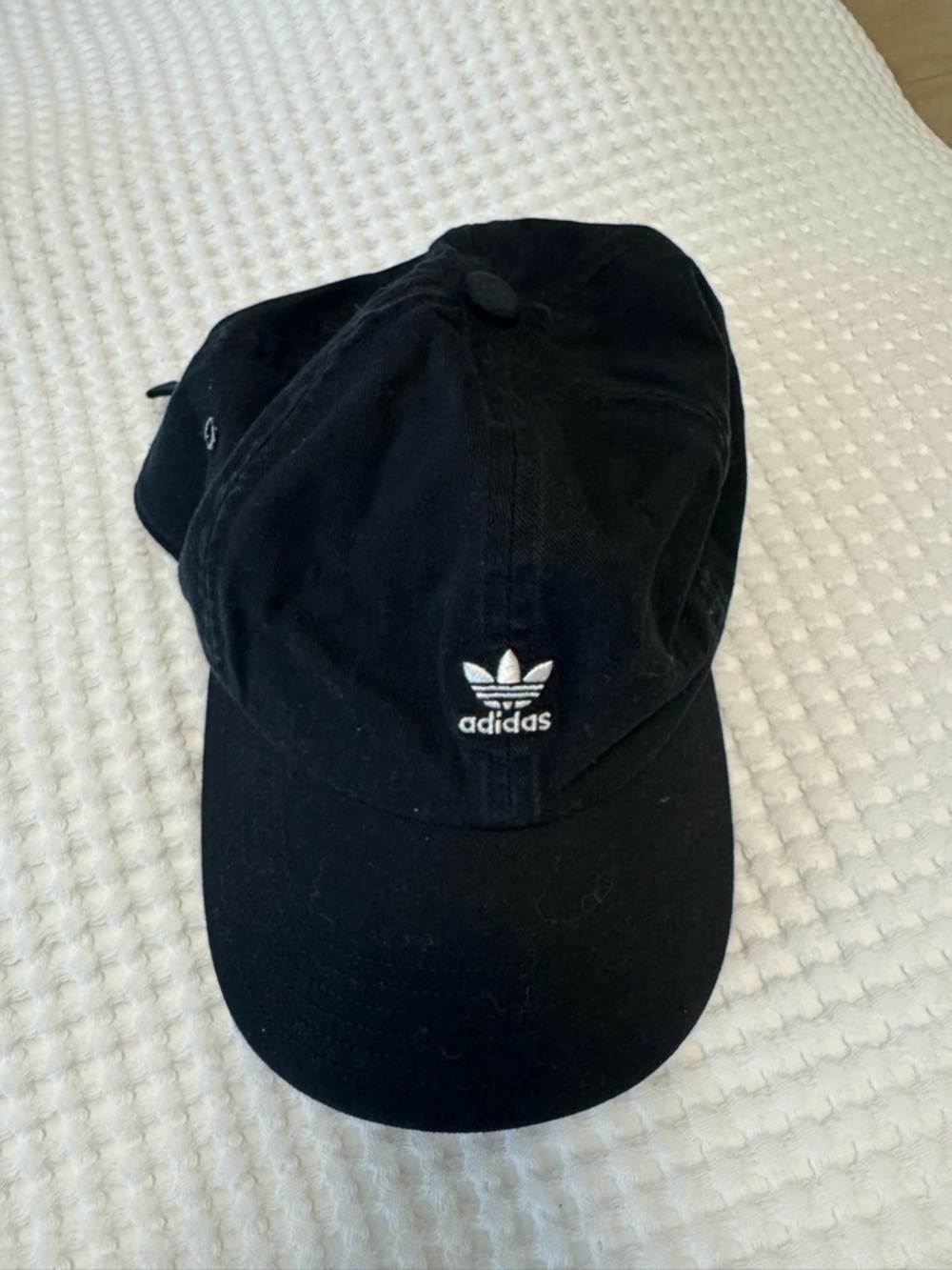 adidas Black Cap with White Trefoil Logo